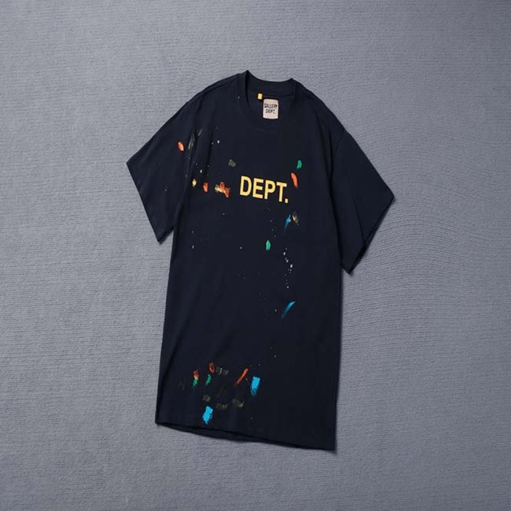 Gallery Dept T-Shirt Color Hand Painted Splash Ink Letter Print Short Sleeve T-Shirt